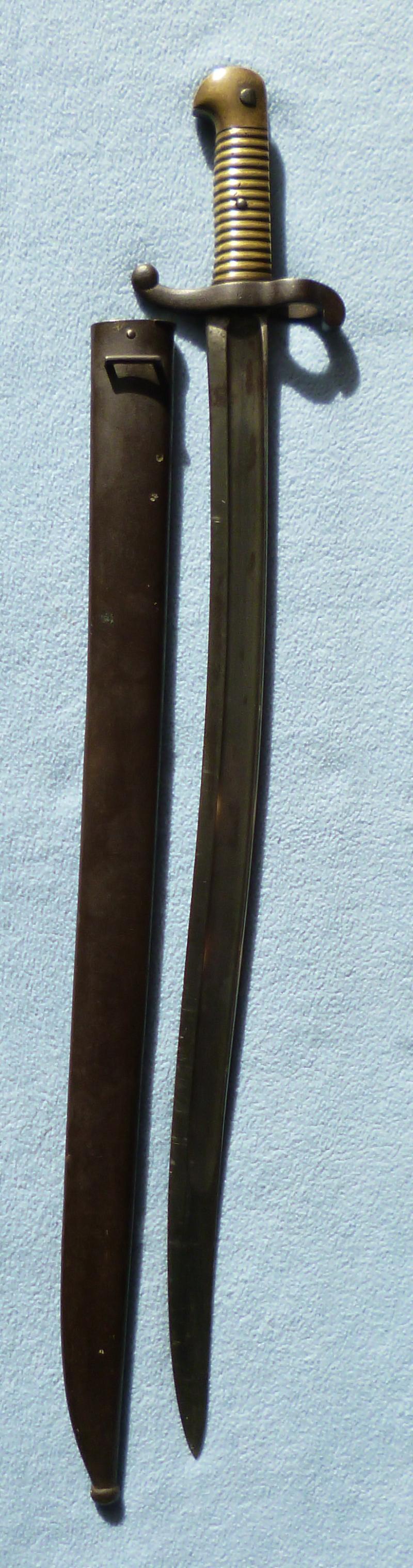 France : Model 1842 Sabre-bayonet Complete with Scabbard.