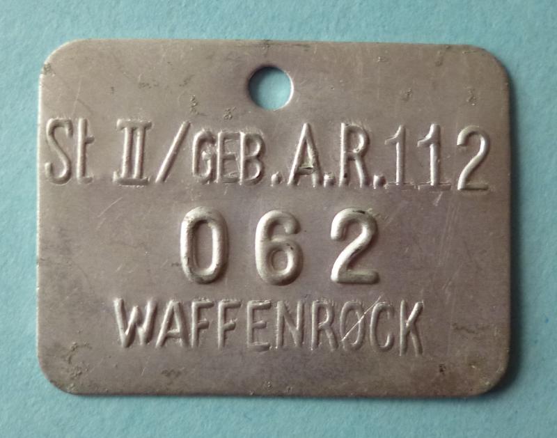 Third Reich : Wehrmacht/Heer (Army) Aluminium Clothing-tag.