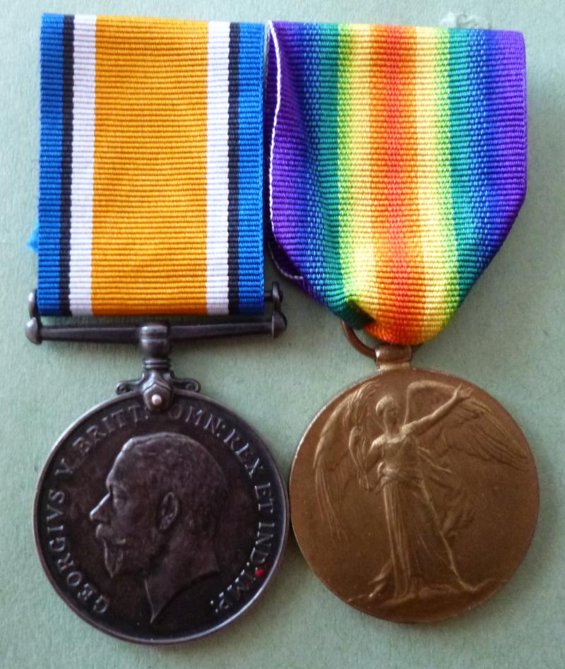 1914-18 Victory Medal and War Medal named to 490349 Spr.H Scott. Royal Engineers.