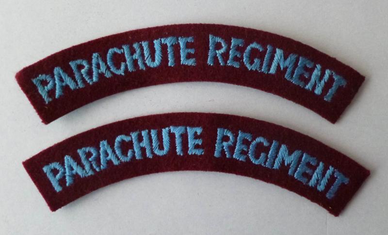 Pair of 'Parachute Regiment' Machine-embroidered Cloth Shoulder-titles.