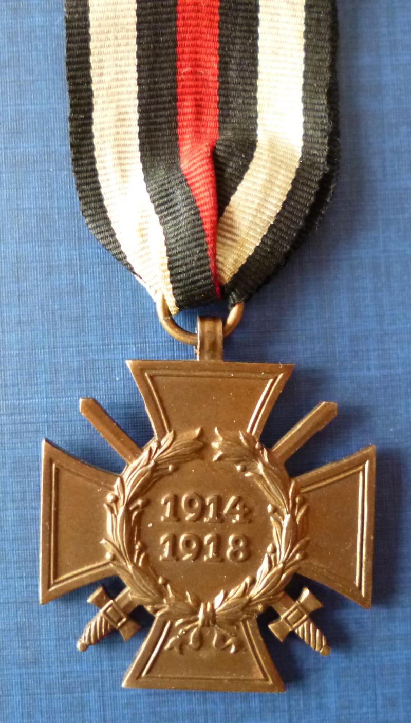 1914-18 German Cross of Honour for Combattants. (Ehrenkreuz für Frontkämpfer).