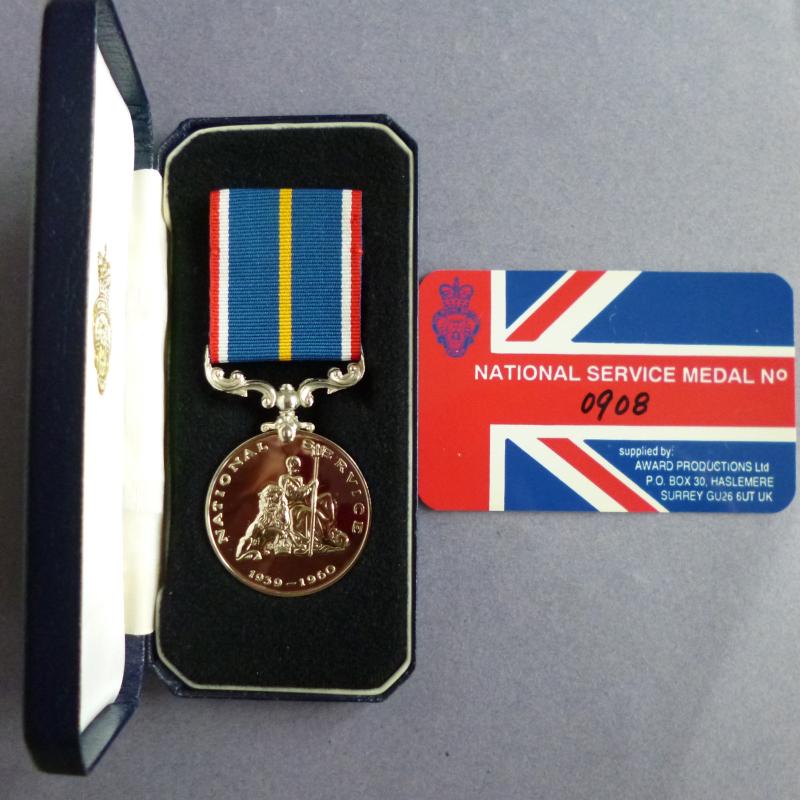 National Service Medal, 1939-1960 in Presentation Case with Issue-card.