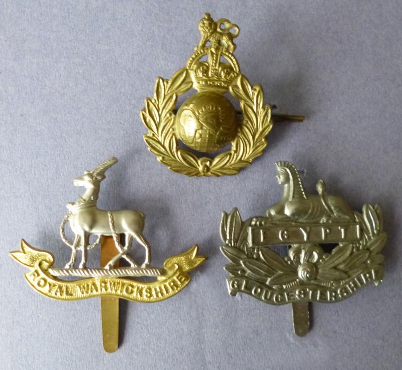 COPY : Three Re-struck Army Cap-badges.