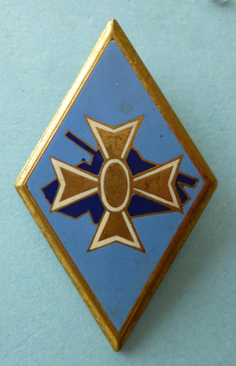 France : Army 1st Armored Division (1re Division Blindée) Enamelled Formation Badge.