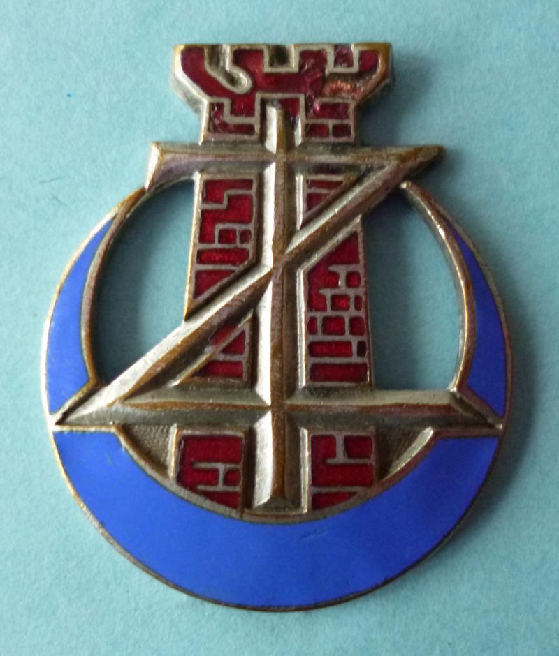France : Army 1st Zouave Regiment {1er Régiment de Zouaves} Enamelled Formation Badge.