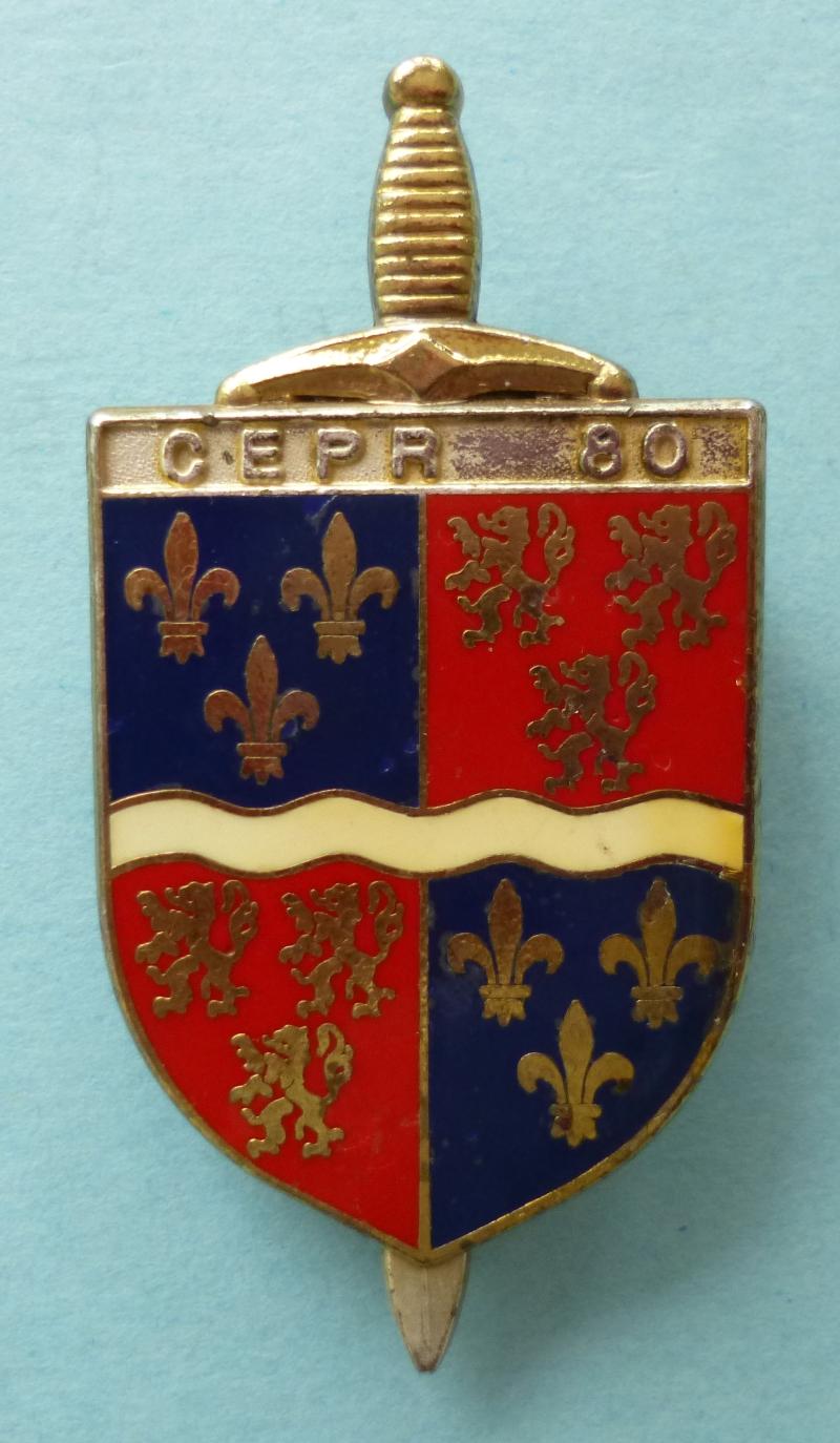 France : Army Centre for Pre-military Training and Reserves No.80 (Centre d’Entraînement Prémilitaire et des Réserves No.80 (CEPR 80)) Enamelled Formation Badge.