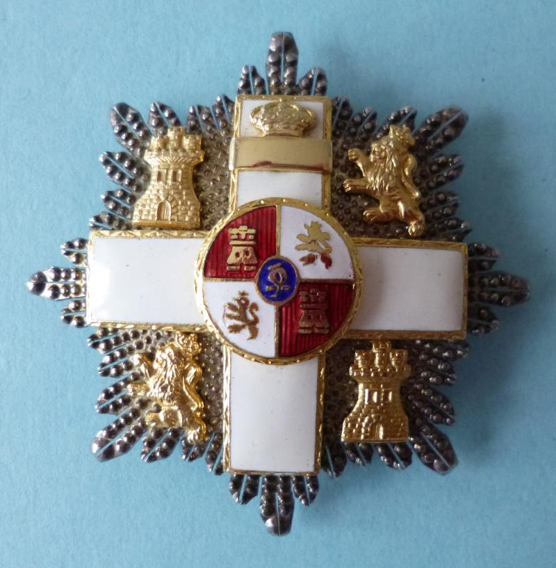 Spain : Breast Star of The Order of Military Merit 2nd Class with White Distinction.