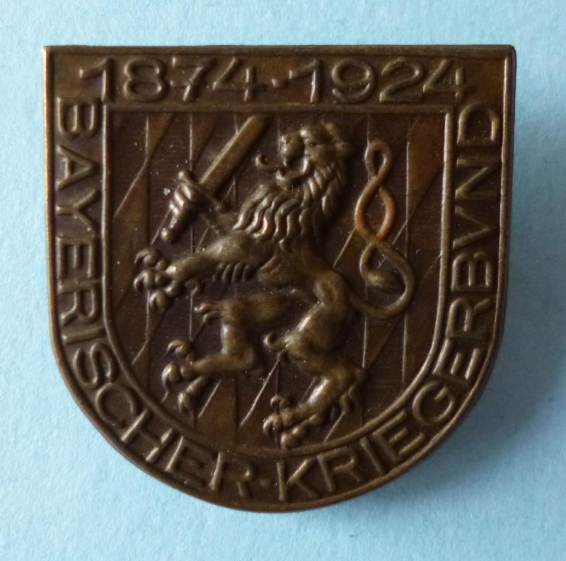 Weimar ; Bayerischer Kriegerbund 1874-1924 Commemorative Badge.