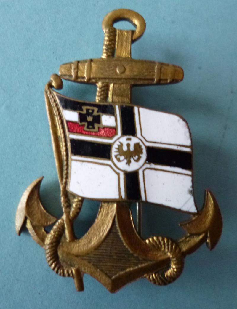 Imperial : German Naval Veteran's Cap-badge / Lapel-badge.