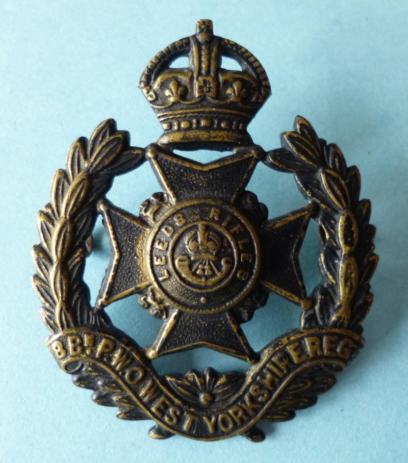 8th Bn., PWO West Yorkshire Regiment (Leeds Rifles) King's crown cap-badge.