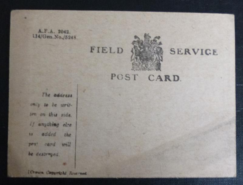 WW1 British Field Service Postcard.