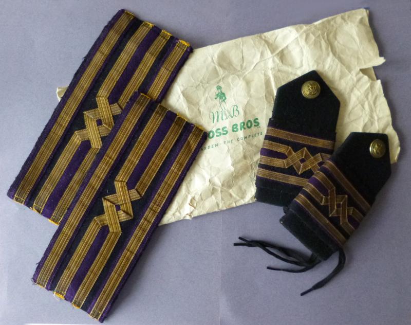 Set of Merchant Navy Chief Engineer Rank Insignia with Original Moss Bros packet.