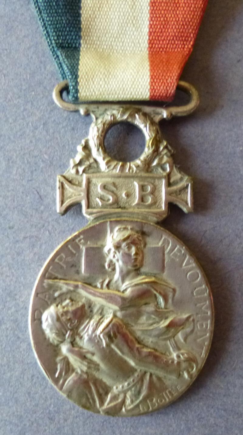 France ; Silver Medal of the French Society for Aiding Military Wounded (Médaille de la Société de Secours aux Blessés Militaires 1864-1866).