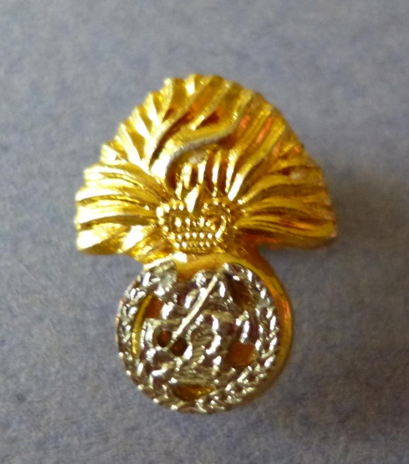 Royal Regiment of Fusiliers small bi-metal Queen's crown Lapel Badge.