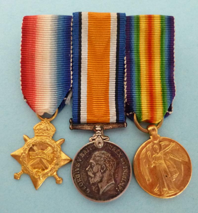 WW1 Mounted 1914-15 Trio of Miniature Medals.