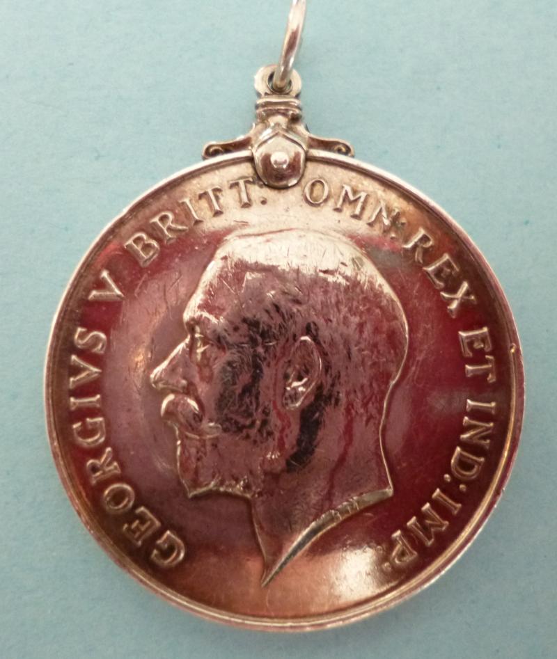 1914-18 Silver War Medal Fitted with a Suspender-ring, named to 