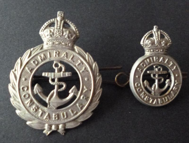 Admiralty Constabulary Cap-badge and Matching Single Collar-badge.