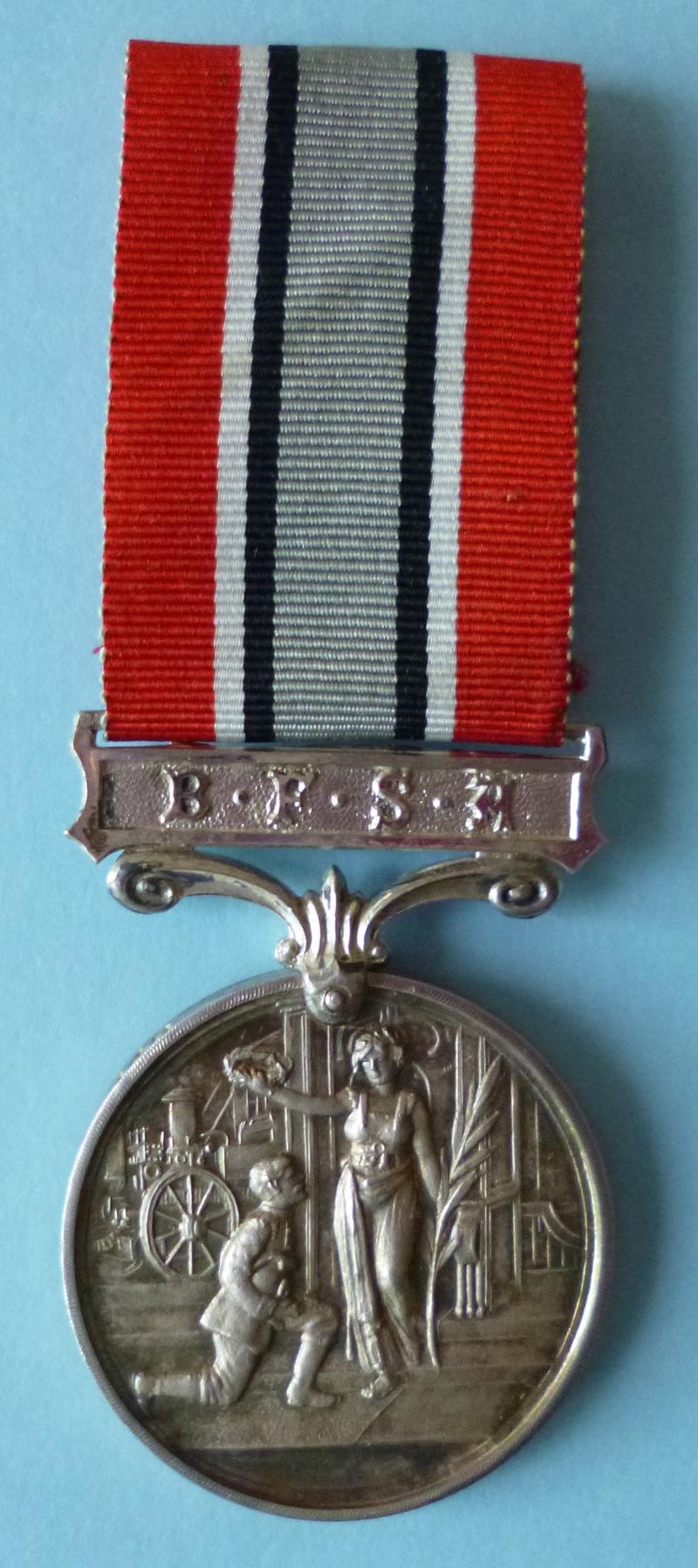 British Fire Services Association Medal in Silver named to J.H.Hull for Twenty Years Service.