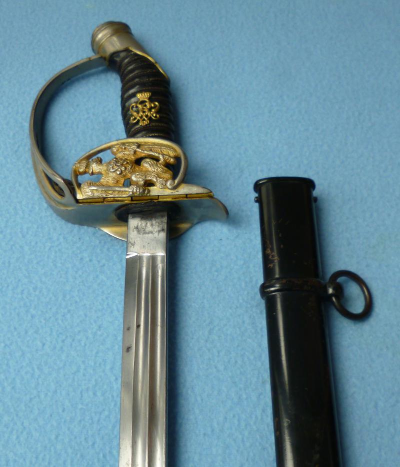 Imperial : German Prussian Infantry Officers M1889 Dress-sword with Scabbard.