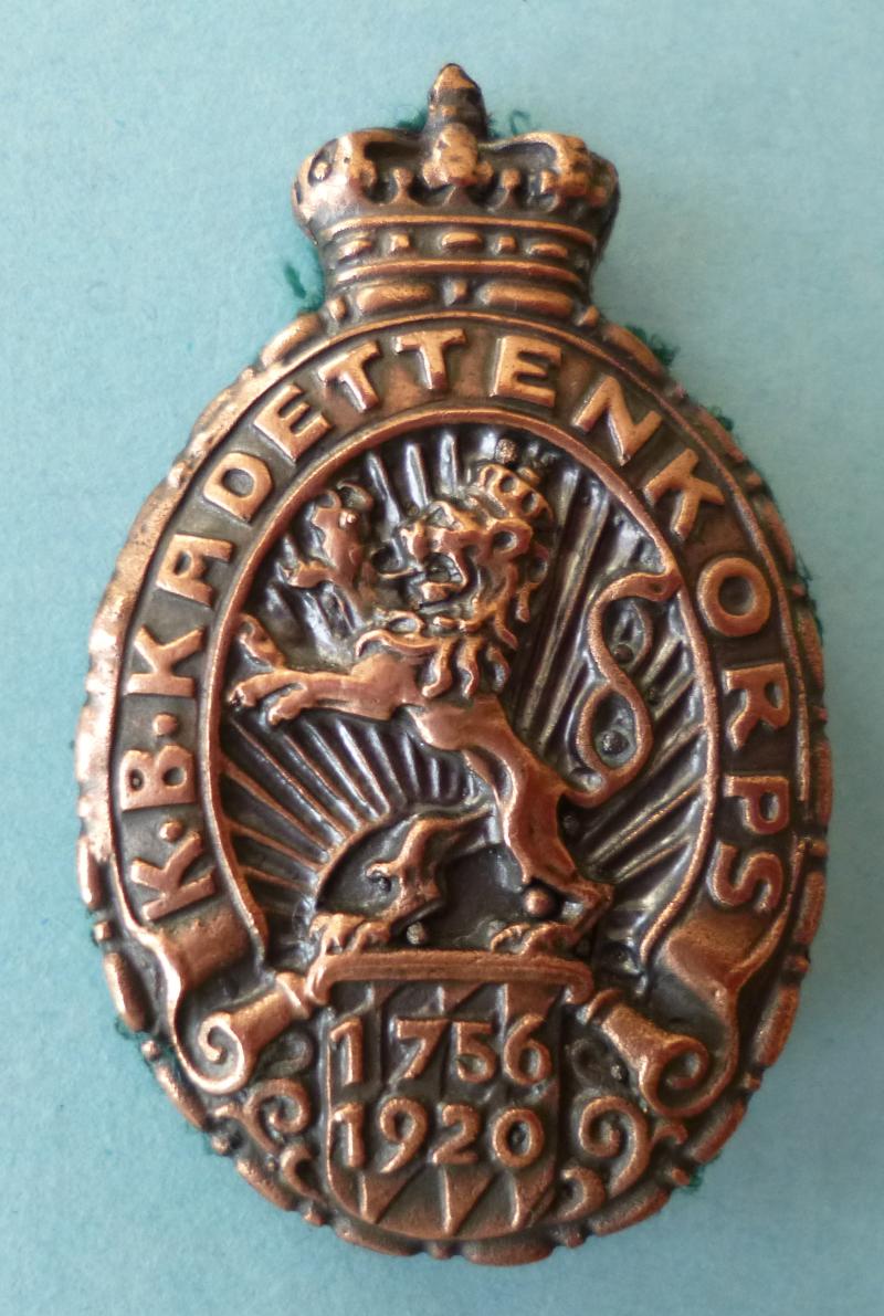 Imperial / Weimar : Königlich Bayerische Kadettenkorps (Royal Bavarian Cadet Corps) Copper/bronze Large Stick-pin Badge.