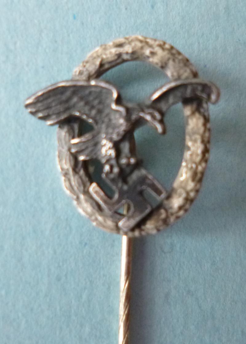 Third Reich : Luftwaffe Beobachter-Abzeichen (Observers Badge) Miniature Stick-pin Lapel-badge.