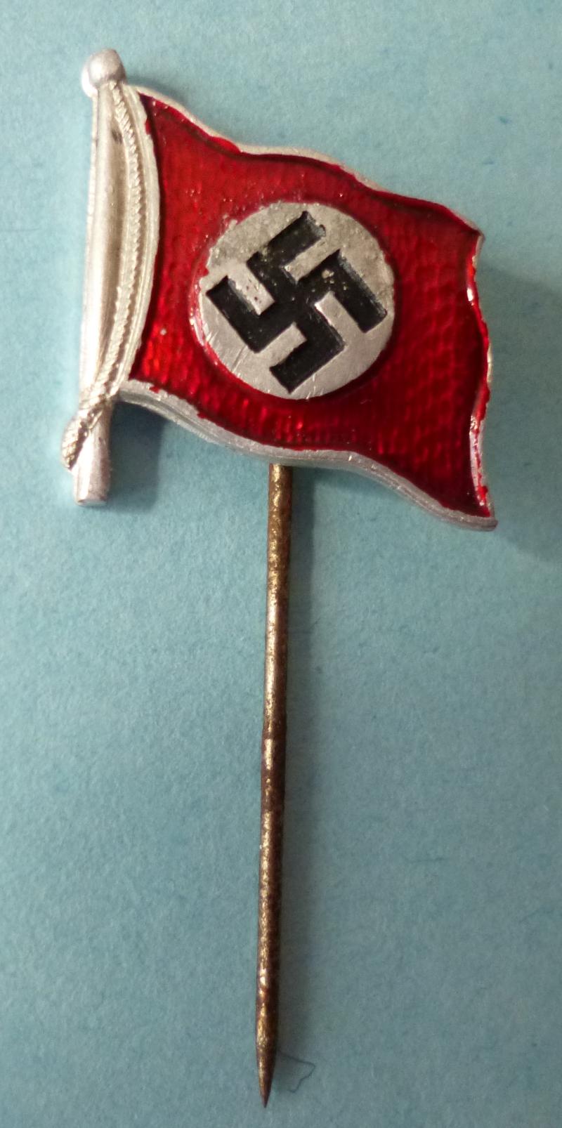 Third Reich  : Early Nazi Sympathisers' Party-flag Stick-pin Lapel-badge.