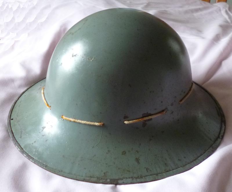 WW2 British Civilian Protective Helmet (ie. Fire-watchers helmet, etc.) often called a 'Zuckerman Helmet'.
