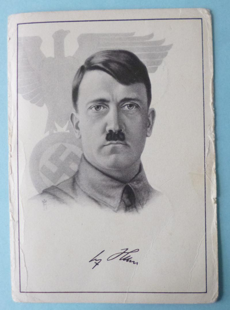 Third Reich : Portrait Postcard of Adolf Hitler.