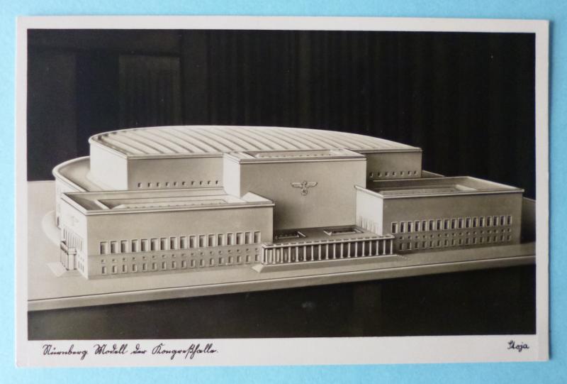 Third Reich : Photo Postcard of the Architect's Model of the Proposed New Congress Hall in Nürnberg.