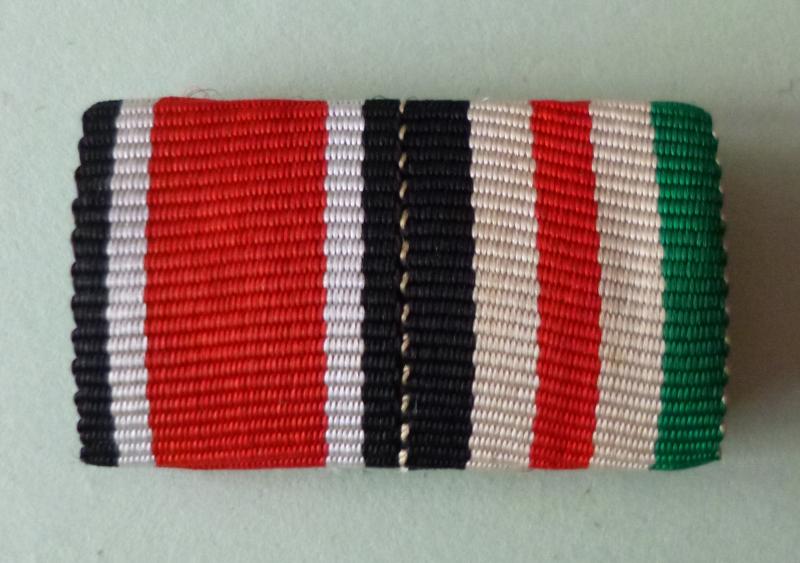 Third Reich : Medal Ribbon-bar with Two Ribbons.