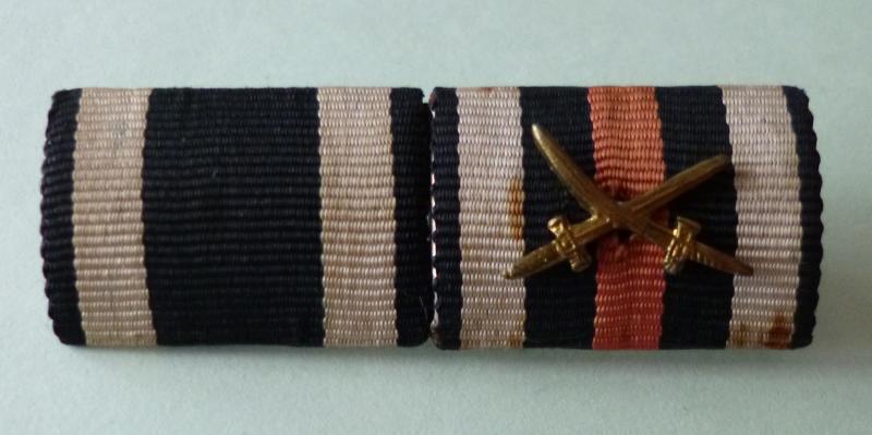 Imperial : German Medal Ribbon-bar with two Ribbons.