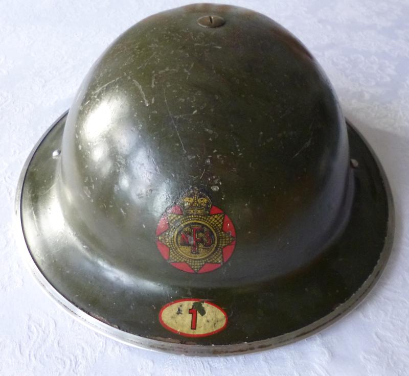 WW2 National Fire Service Steel-helmet from No 1 (Gosforth) District.