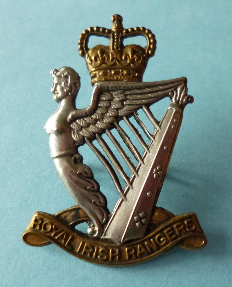 Royal Irish Rangers Officers' Bi-metal Cap-badge,