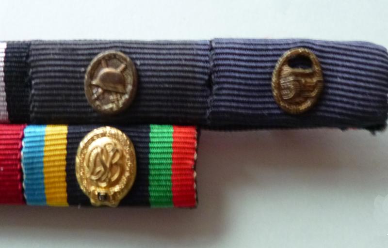Third Reich / BRD : Wehrmacht Heer (Army) Panzer Veteran's Six-ribbon 1957-pattern Ribbon-bar.