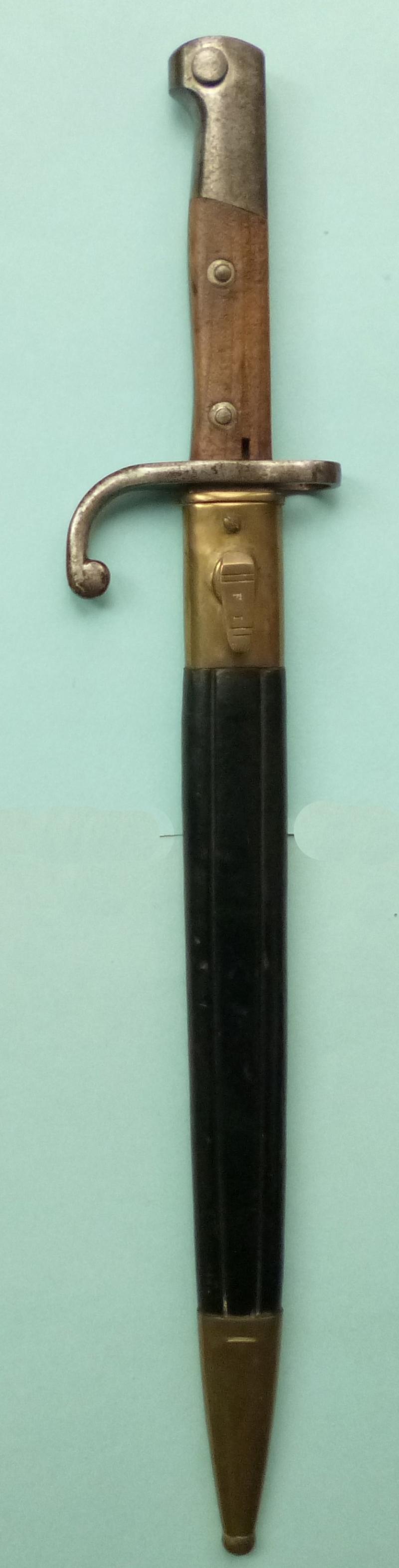 Brazil : 1908 Pattern Brazilian Mauser Bayonet with Scabbard.