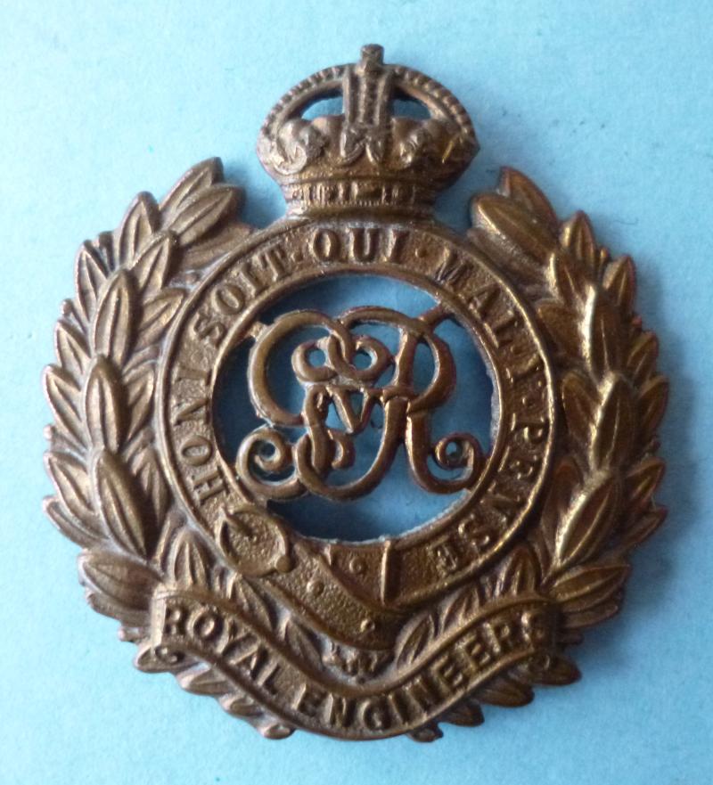Royal Engineers GvR Cap badge (King's crown).