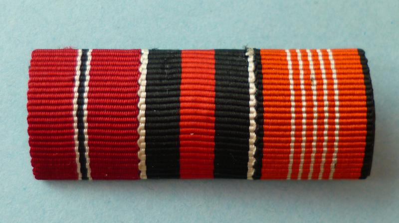 Third Reich : Medal Ribbon-bar with Three Ribbons with Woven Medallist's Label on the Reverse..