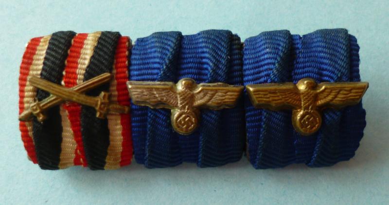Third Reich : German Medal Ribbon-bar with Three Ribbons.