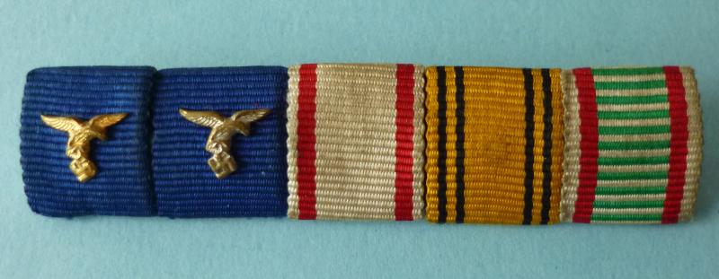 Third Reich : Luftwaffe Medal Ribbon-bar with Five Ribbons.