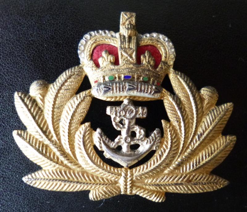 Royal Navy Officer's Queen's Crown Beret-badge.