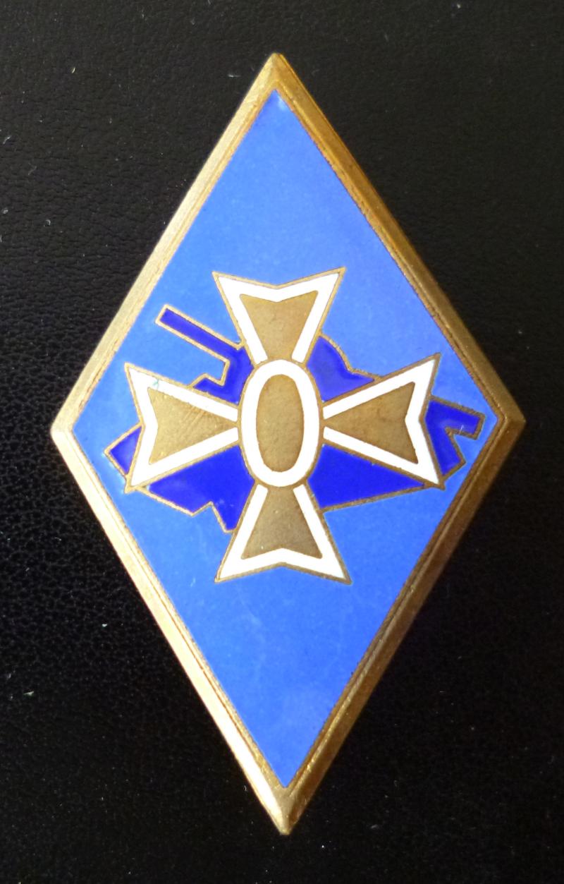 France : Army 1st Armored Division (1re Division Blindée) Enamelled Formation Badge.