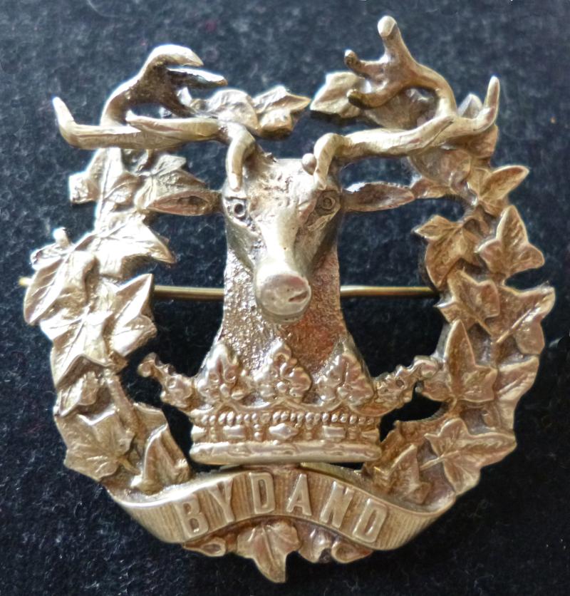 Gordon Highlanders Officers Silver Glengarry Badge.