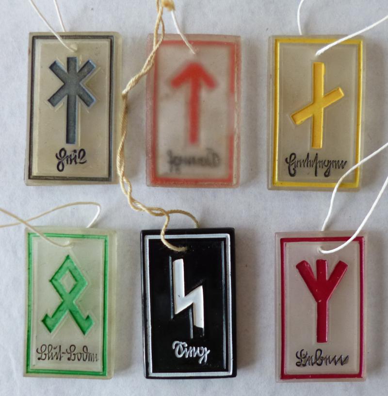 Third Reich : Collection of 6 Glass WHW Runic Symbols