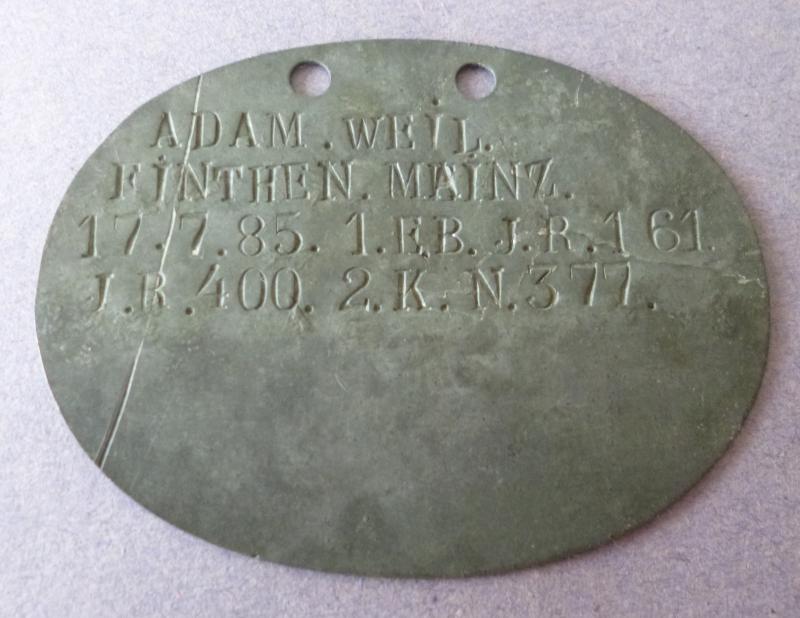 Imperial : German WW1 Army Identity-disc.