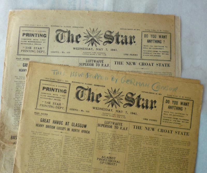 Third Reich : Two WW2 Issues of the Guernsey Tabloid Newspaper 
