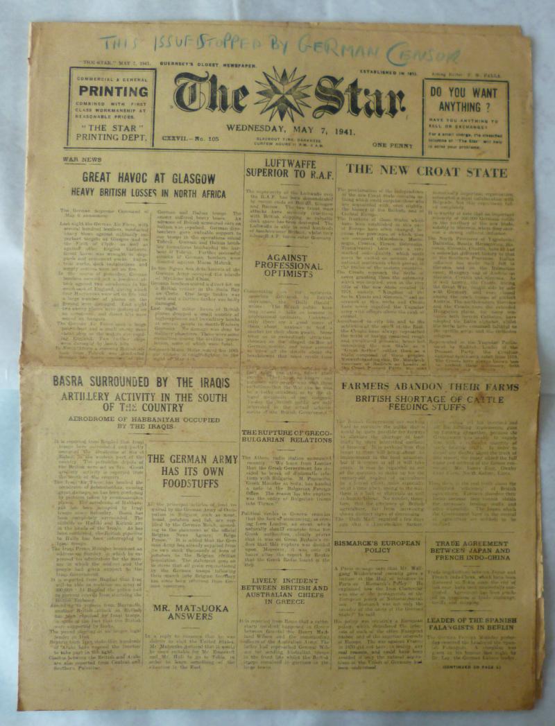 Third Reich : Two WW2 Issues of the Guernsey Tabloid Newspaper