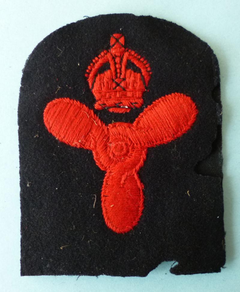 Royal Navy WW2 Chief Stoker Red on Navy-blue King's crown Arm-badge.