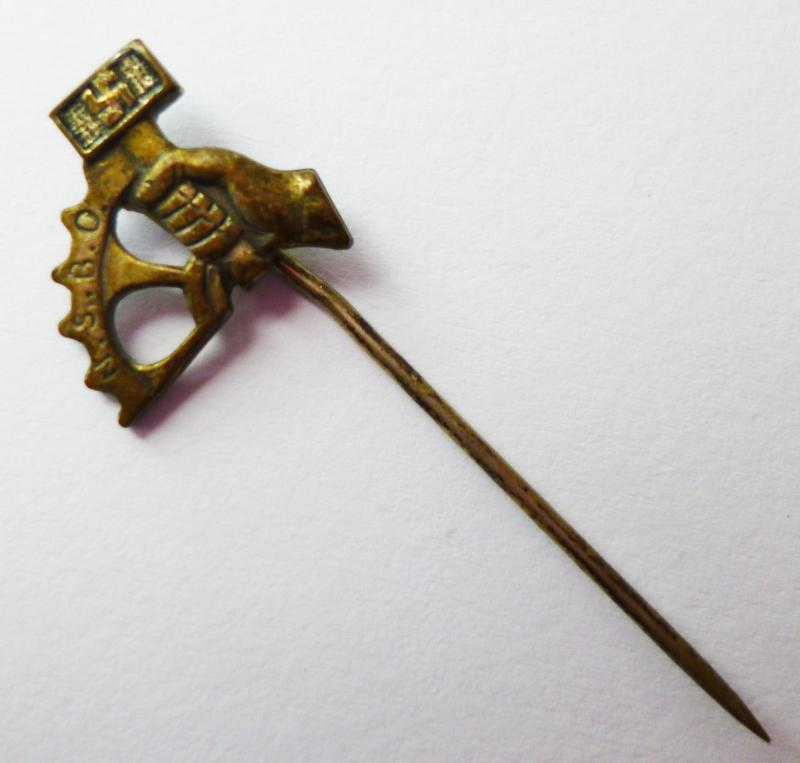 Third Reich : Nationalsozialistische Betriebszellenorganisation (NSBO) Membership Stick-pin Lapel-badge.