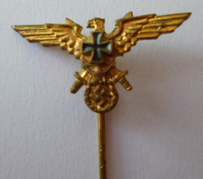 Third Reich : NS Deutscher Marinebund (NSDMB) Members Eagle & Swastika Stick-pin Lapel-badge.