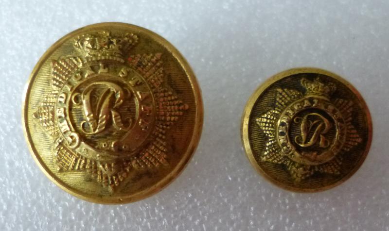 A Pair of Victorian Medical Staff Gilt Buttons.